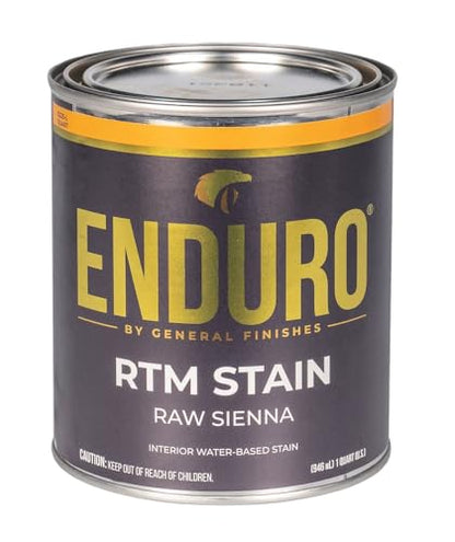 General Finishes Enduro RTM Water Based Wood Stain, 1 Quart, Raw Sienna - color: Raw Sienna, size: 1 Quart