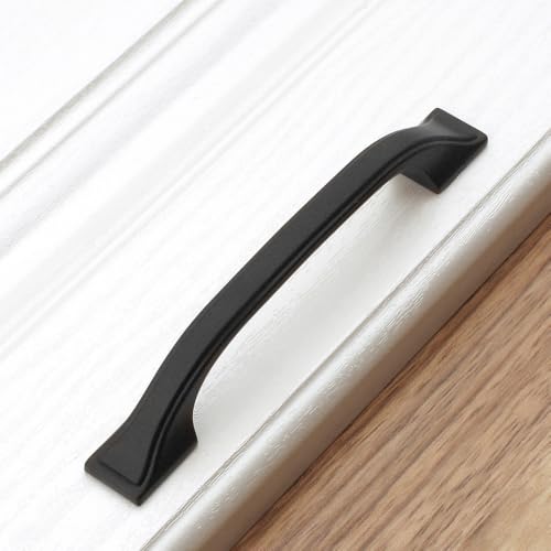 KOOFIZO 10 Pack 3-3/4 in Matte Black Cabinet Pull, Black Drawer Handle 1958 - color: Black, size: 3-3/4" CC