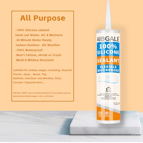 3 Pack Silver 100% Silicone Sealant, Universal Caulking Waterproof RTV Sealant, Stronger Adhesion, Shrink Crack Proof Caulking for Aquarium, Stainless Steel, Aluminum, Basements, 30.3 Oz - color: Silver, size: 3 Pack