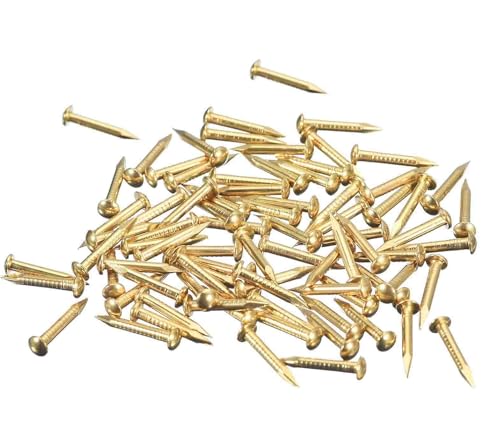 Tiny Wooden Nails for DIY Craft Projects, Antique Drawer Repairing, Mini Boxes Decorative Accessories[Set of 200pcs] (13mm/0.5inch, Gold) - color: Gold, style: 13mm