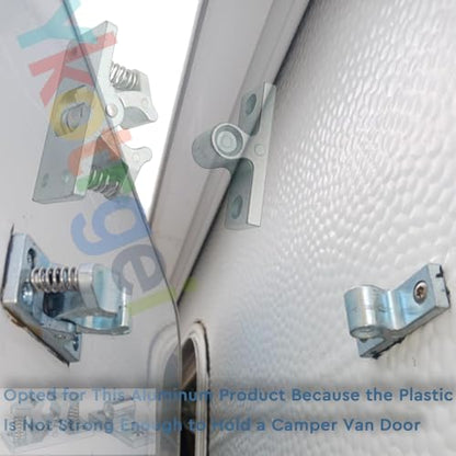 Heavy RV Door Holder Zinc Alloy Trailer Door Latch, Spring Loaded Double Roller Catch Easy Lock Stop for Trailers, Boats, Garage, Cabinets & Home Use with Screws (1 Pcs) - style: 1 Pcs