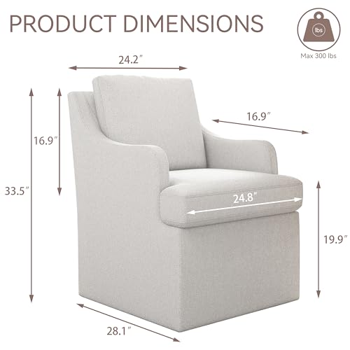 VKNOW Upholstered Dining Chairs, Dining Room Chairs with Casters - color: Light Grey, size: 1