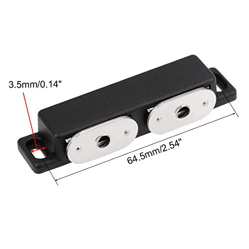 uxcell Double Magnetic Latches Catch for Cabinet Door Cupboard 3" Long Black - color: Black