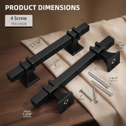 Goldenwarm Black Cabinet Pulls 3 Inch Matte Black Cabinet Pulls 10 Pack - color: Black, size: 3 Inch Hole Centers