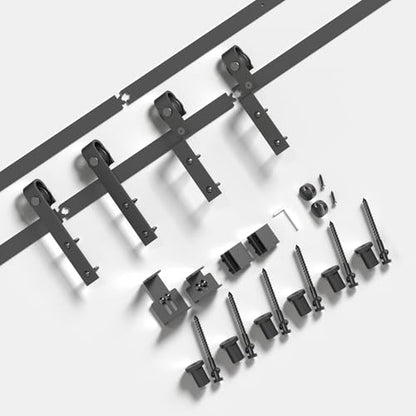 EaseLife 5 FT Mini Cabinet Bypass Sliding Barn Door Hardware Track Kit,Easy Install,Slide Smoothly Quietly,Apply for Storage Window TV Stand and Other Shielding (No Cabinet) - size: 5 feet for 2 doors