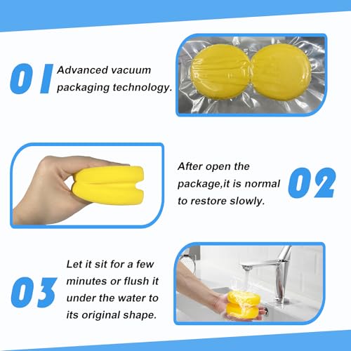 WAFJAMF 2PCS 3.1 Inch Round Paint Sponge Applicator Double-Side Art Yellow - color: Yellow-2 Pcs, size: 2
