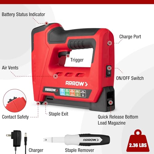 Arrow Electric Staple Gun, 5 in 1 Cordless Stapler with 3000Pcs Staples