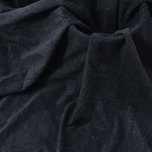 Surf turtle Black Short Pile Thick Upholstery Fabric, 60" Wide, 1 Yard - color: Black