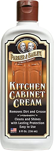 Parker & Bailey Kitchen Cabinet Cream - Multisurface Wood Cleaner And Polish Furniture Quick Shine Restorer Protector Surface, House Cleaning Supplies Home Improvement 8oz - size: 8 Ounce (Pack of 1)