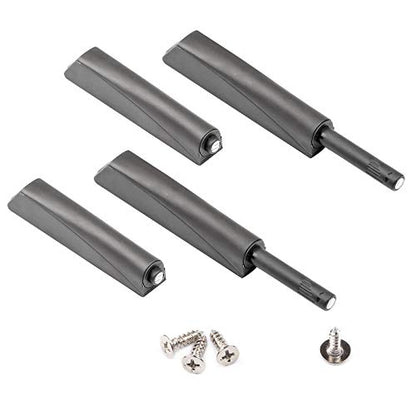 MLKING Magnetic Push Open Latches for Cabinets & Drawers - 4 Pack Dark Grey Recessed Cabinet Doors Touch Release Latches - color: dark grey 4 pack