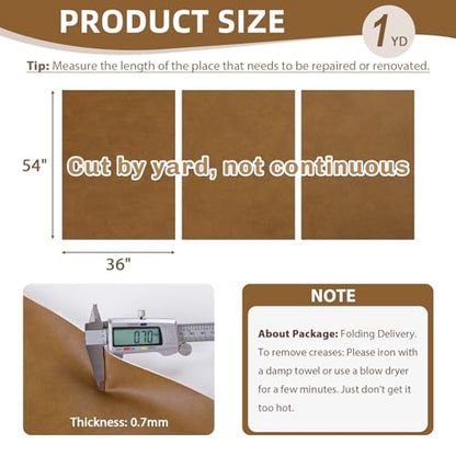 54" Marine Vinyl Upholstery Faux Leather Fabric by The Yard Waterproof - color: Amber, size: Pre-cut 1 Yard 54"x36"