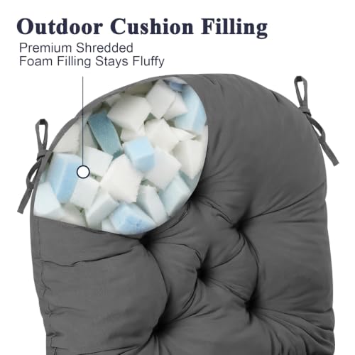 Rocking Chair Cushion, Swivel Rocker Chair Cushion Indoor - color: Dark Grey