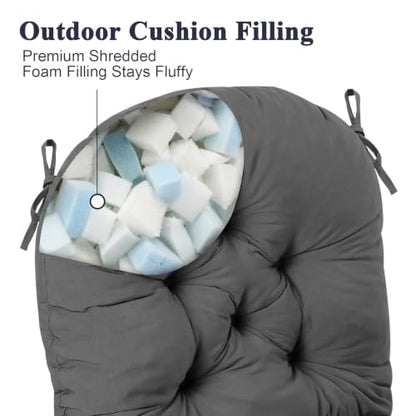 Rocking Chair Cushion, Swivel Rocker Chair Cushion Indoor - color: Dark Grey