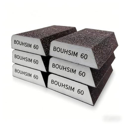 6 Pack 60 grit Sanding Sponges,Washable and Reusable Handmade Sandpaper Blocks,Versatile Sanding Blocks for Wood, Drywall Sanding Block, Metal dedusting&Drywall Sanding Sponge Pads - size: 6 Pack 60 grit