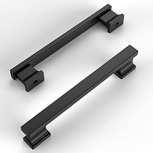 Amerdeco 6 Pack Matte Black Cabinet Pulls 5" - color: Matte Black, size: 5" hole center