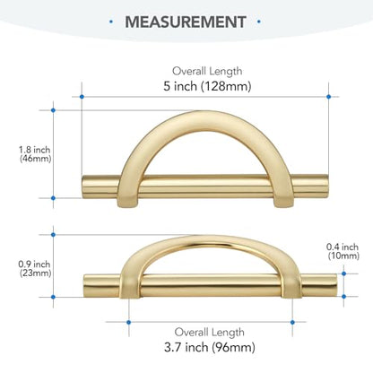 HOME EDIT Brushed Gold Cabinet Pulls Curved, 3-3/4 Inch/96 mm, 10 Pack - color: Brushed Brass, size: 3-3/4 Inch Hole Center