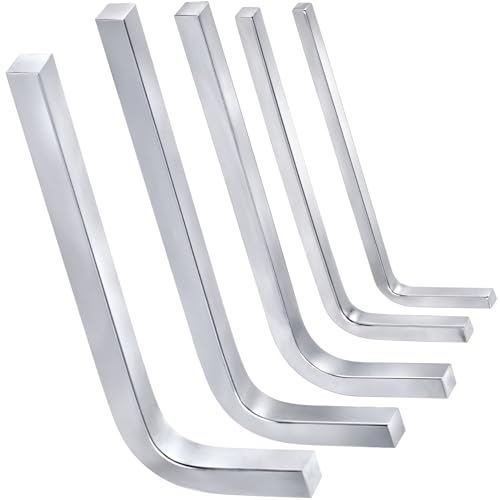5pcs L Shaped Square Head Wrench Set, 3/4/5/6/7 mm - color: Steel Color,5pcs