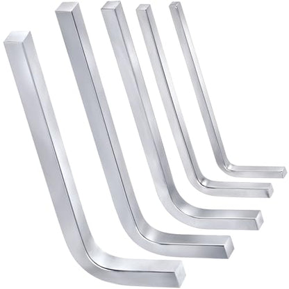 5pcs L Shaped Square Head Wrench Set, 3/4/5/6/7 mm - color: Steel Color,5pcs