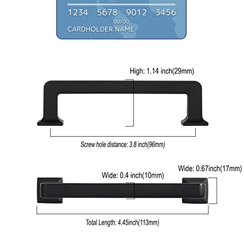 9BUILD 10 Pack 3.75 Inch Matte Black Cabinet Handles,Kitchen Hardware - color: Matte Black, size: 3.75"/96MM Hole Center