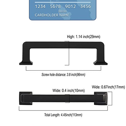 9BUILD 10 Pack 3.75 Inch Matte Black Cabinet Handles,Kitchen Hardware - color: Matte Black, size: 3.75"/96MM Hole Center
