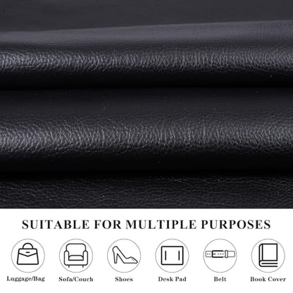 Faux Leather 0.7mm Upholstery Fabric by the Yard 10 Yard Black - color: Black, size: 10 Yard