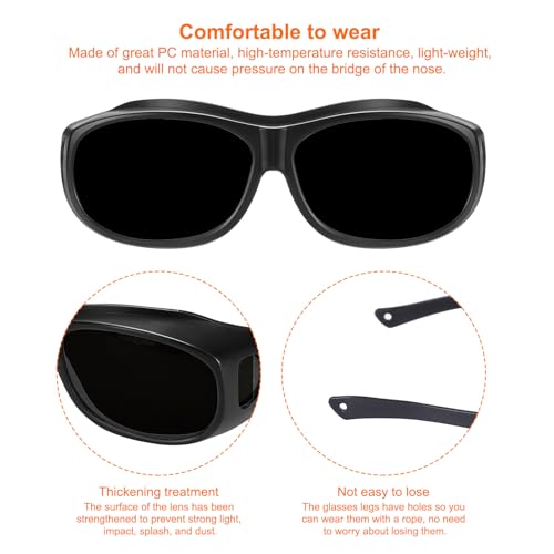 HARFINGTON Welding Safety Glasses IR PPE Protective Glasses Lens CE Certified Protective Welding Eyewear - color: Black, size: Shade 12