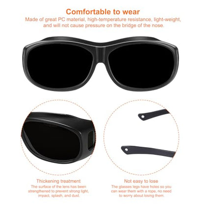 HARFINGTON Welding Safety Glasses IR PPE Protective Glasses Lens CE Certified Protective Welding Eyewear - color: Black, size: Shade 6