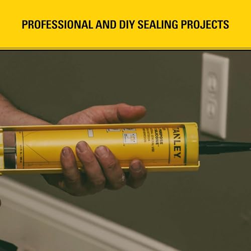 Stanley S421 RTV Silicone Caulk Clear (1 x 10.1 fl.oz.) - 100% Waterproof Industrial-Grade Silicone for Kitchen, Bathroom, Shower, Window, Door, Indoor & Outdoor Use - size: 1 Pack