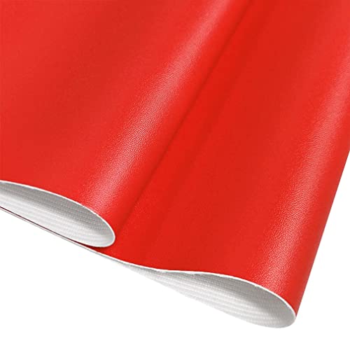 HYANG Smooth Solid Color Red Faux Leather Sheets 1 Rolls 12"X53" (30cmX135cm),Faux Leather is Great for, Bows,Earrings Handmade DIY Craft Projects Making - color: Red