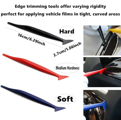35Pcs Car Vinyl Wrap Tool Kit with Spray Bottle, Window Tint Application Tools, Felt Squeegee, Utility Knife, Edge Sticks, Work Gloves, Eagle Beak Gap Tool, Wallpaper PPF Install Kit for Auto Home DIY - color: Blue