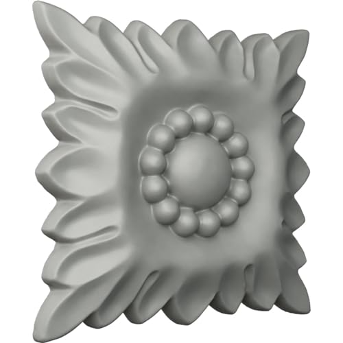 Ekena Millwork ROS04X04X00CL Jackson Square Rosette, 4"W x 4"H x 5/8"P, Primed