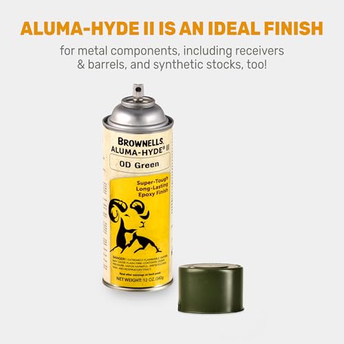 Brownells Aluma-Hyde II Epoxy Based Firearm Finish Spray Coating Protection Paint, Aerosol Can, 12 oz. (340g) OD Green - color: OD Green