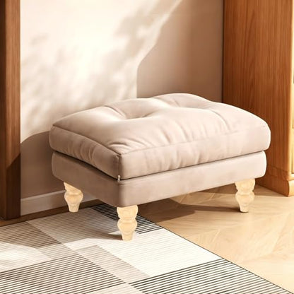 6 Inch Sofa Legs Replacement Set of 4, Unfinished Wood Bun Feet for Furniture, Suitable for Couch/Ottoman/Chair