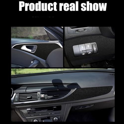 Suede Car Vinyl Wrap, Stretch Adhesive Film, Black, 315"x 60" - color: Black, size: 315" x 60"