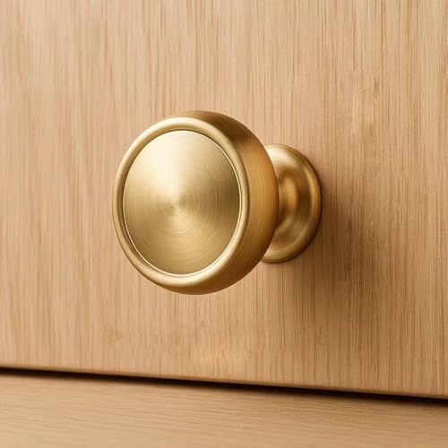 10 Pack Champagne Bronze Cabinet Knobs, 1-1/4 Inch Zinc Alloy Knob - color: Champagne Bronze