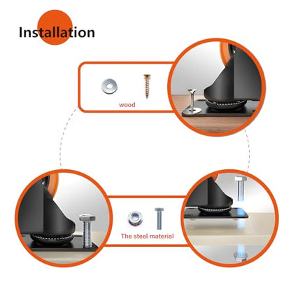 2.5" Swivel Plate Casters Set of 4 Heavy Duty 800 lbs - color: Orange, size: 2.5 Inch Non-Brake