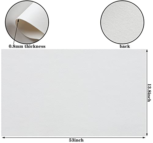 Picheng Smooth Faux Leather Sheets: 13.8"X53" Solid Soft Faux Leather Roll - color: White