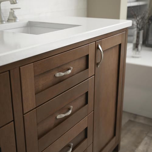 Franklin Brass (10-Pack) – Satin Nickel Cabinet Handles, 3 Inch Hole Center, Classic Pulls for Drawers, Kitchen Cabinet Door, Dressers | Simple Twist - color: Satin Nickel
