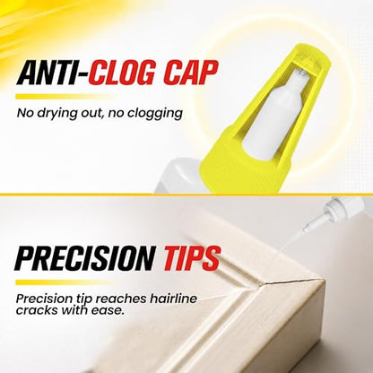 Thick Super Glue Gap Filling CA Adhesive for Ceramic Wood Glass Plastic - size: 1oz, style: Thick