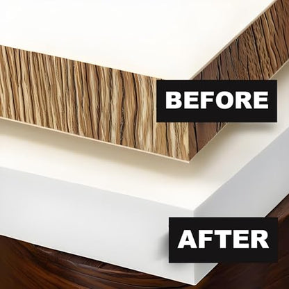 White Edge Banding Not Melamine PVC Edging Band,3/4 inch x50ft Pre-glued Real Wood Veneer Iron on Tape,Backed with Hot Melt Adhesive Flexible Strip Apply for Furniture Cabinet Restoration