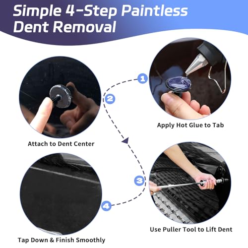 VEXTRO Dent Puller Kit - Paintless Dent Repair Kit for Car Door Dings - size: PDR Kit-3