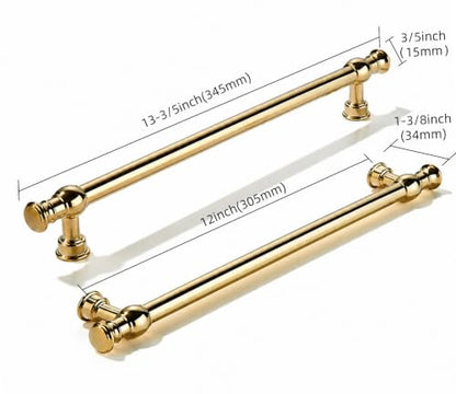 khtumeware Handmade 100% Solid Real Brass Unlacquered Brass Cabinet Pulls - size: 12 Inch Hole Center