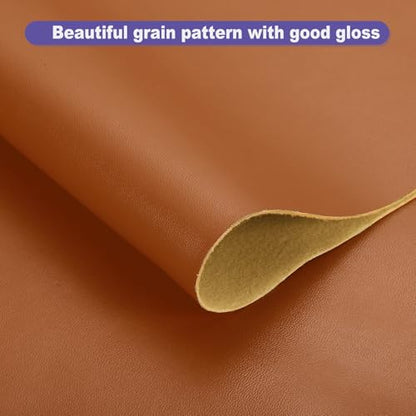 PATIKIL PU Faux Leather Fabric Nappa Grain 1 Yards Length 54"x36"x0.04" Soft Synthetic Leather Material Sheets 1mm Thick for Bags DIY Crafts, Brown - color: Brown, size: 54"x36"x0.04"