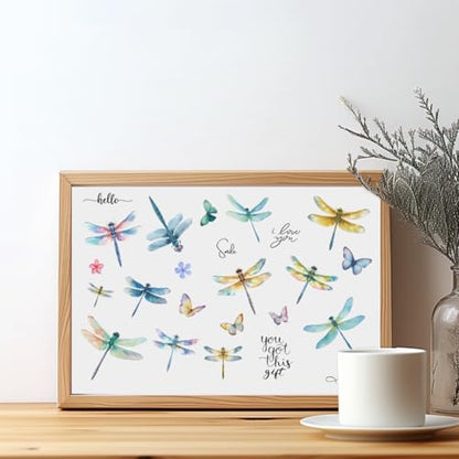 3 Sheet Dragonfly Rub on Transfers for Crafts and Furniture 6x12 - style: Dragonfly