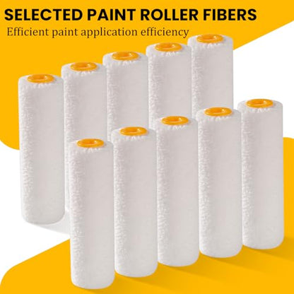 Mister Rui Mini Paint Roller Covers 24 Pieces, 4 Inch Microfiber Rollers