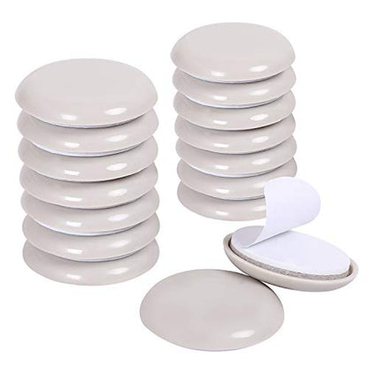 Ezprotekt 16 Pack Self-Stick Furniture Chair Leg Sliders for Carpet, 2-1/8" Self-Adhesive Round Furniture Movers Sliders, Carpet Chairs Furniture Glides, Carpet Moving Sliders Easily Move (Beige) - color: Beige, size: 2 1/8"