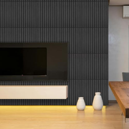 Black Acoustic Panels, 12 Pack Self-Adhesive Sound Absorbing Tiles - color: Black