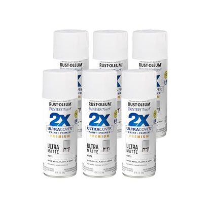Rust-Oleum Painter's Touch 2X Ultra Cover Spray Paint, Ultra Matte White