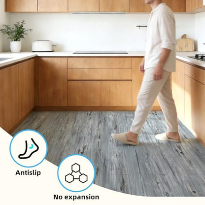 Art3d 10-Pack Peel and Stick Vinyl Floor Tiles (15 Sq.Ft), Dust Grey - color: Dust Grey