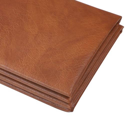 Marine Vinyl Fabric Faux Leather: Soft Vinyl Upholstery Leather 54" x 36" - color: Brown